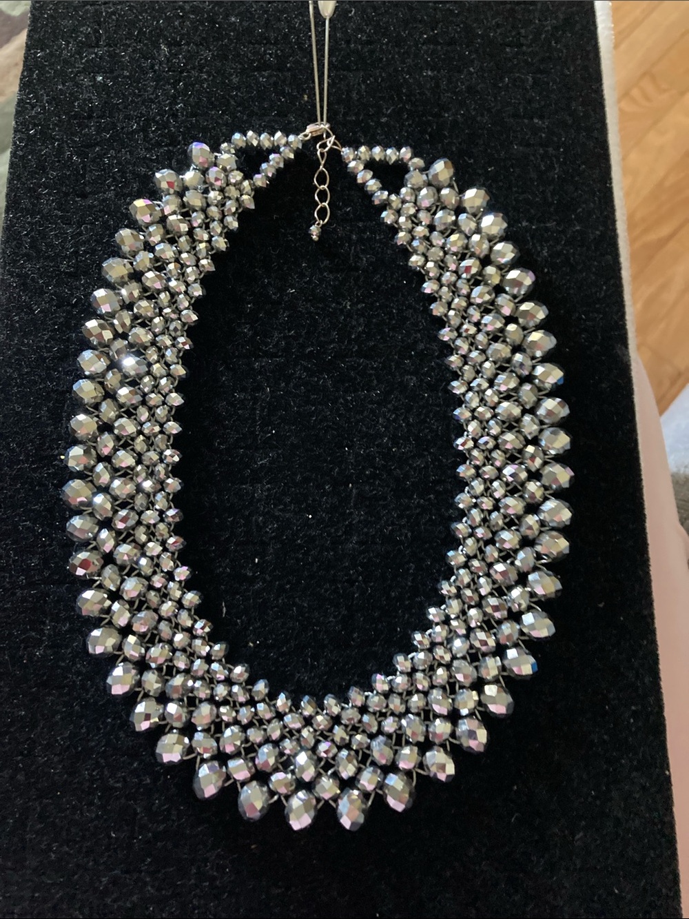 Not Rated Silver-Tone Faceted Crystal Collar Necklace